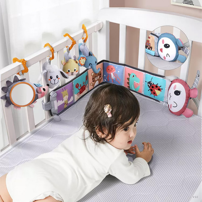 Бортик книжка на ліжечко з іграшками Tumama кольоровий