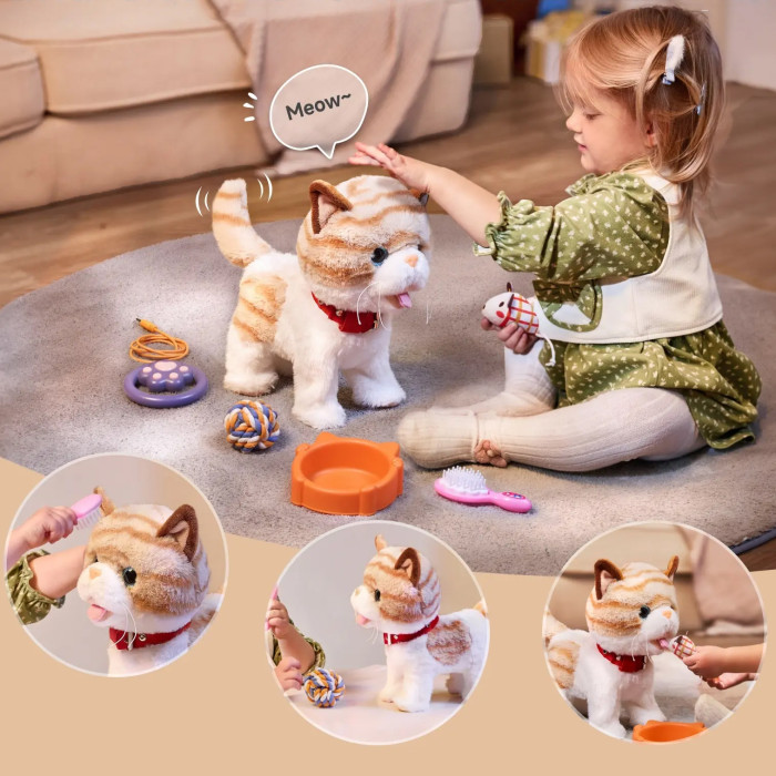 Интерактивная игрушка Котик Повторюшка с аксессуарами