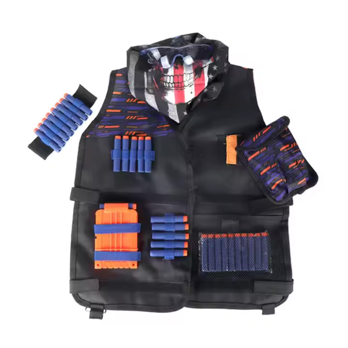 Набір для ігор зі зброєю Nerf: Жилет, напульсник, окуляри, маска, обойма, 30 патронів