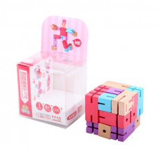 Деревянная головоломка РобоКуб (CubeBot) Розовый